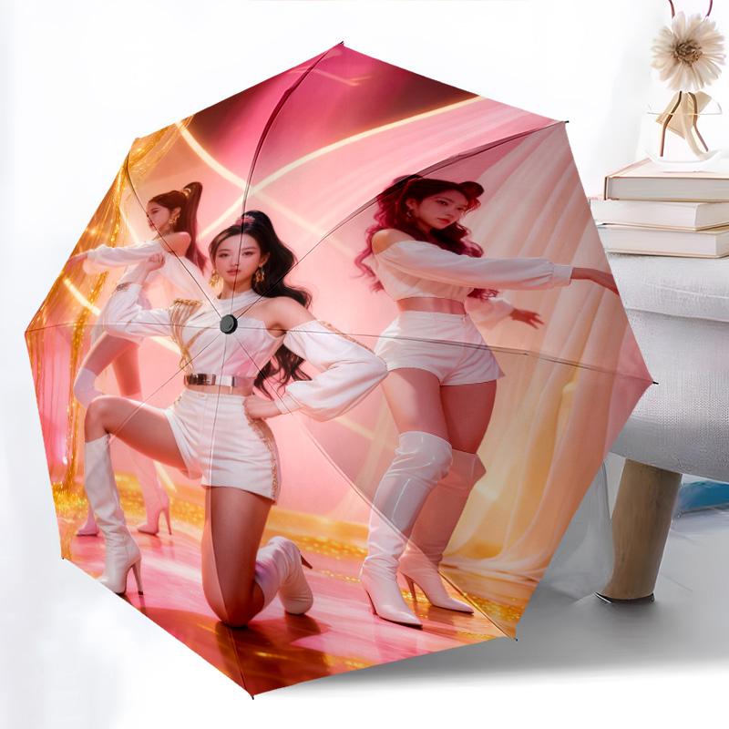 Vibrant Fashion Playful Elegance Folding umbrella Suitable for all seasons 8 paraphenoid bones Sun umbrella printing Gift
