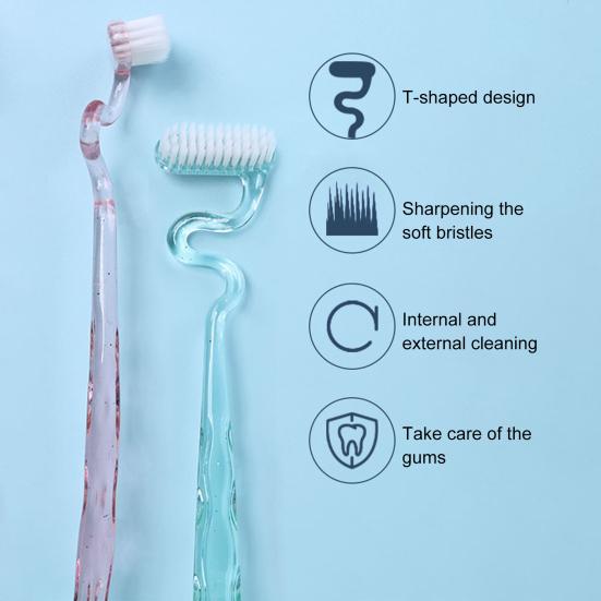 Yousheng Toothbrush with Hanging Hole Design S-Shaped Vertical Brush Soft Bristles Anti-Slip Handle Toothbrush