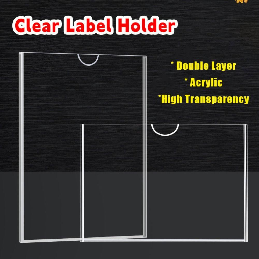 Self-Adhesive Photo Frame Clear Card Holder Durable Label Holder Supermarket