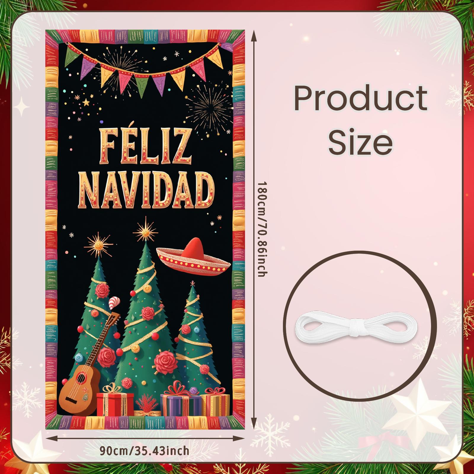 

Christmas Party Decor Christmas Tree Christmas Banner Festive Pattern Event Decoration For Office Party Holiday Celebration