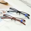New Fashion Half Frame Reading Glasses Men Trendy Correction Eyewear Women Anti Blue Light Prescription Eyeglass +1.0 +1.5 +2.0