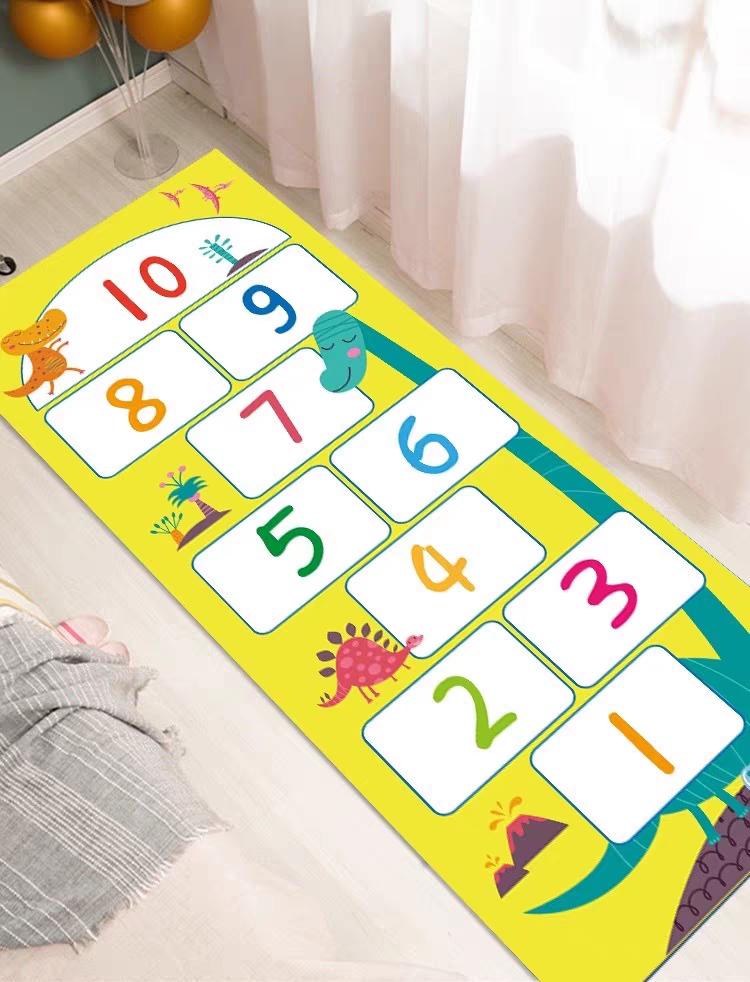 Hüpfburg Bodenmatte Kinder Cartoon Digitales Spiel Trittmatte Hüpfgitter Schlafzimmer Raumdekoration Langer Teppich