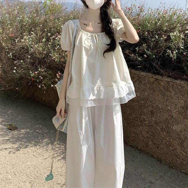 

Милая блузка свободного кроя с пышными рукавами, женская одежда, модная, кружевная вставка, летняя, во французском стиле, с квадратным вырезом, на кулиске, повседневные рубашки S абрикосовый