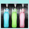 Portable Matte Spray Cooling Water Bottle With Leakproof Seal For Fitness And Sports Enthusiasts