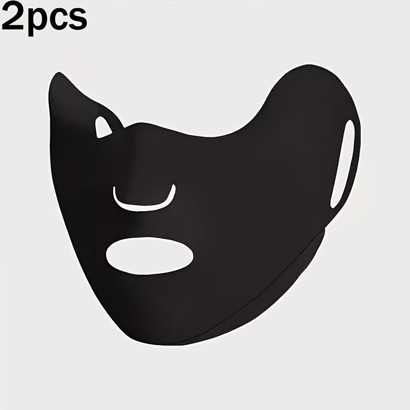2Pcs Summer Ice Silk Face Mask, Breathable Quick Dry Outdoor Cycling Sun Protection Hood, Unisex Eyes Nose Mouth Open Design