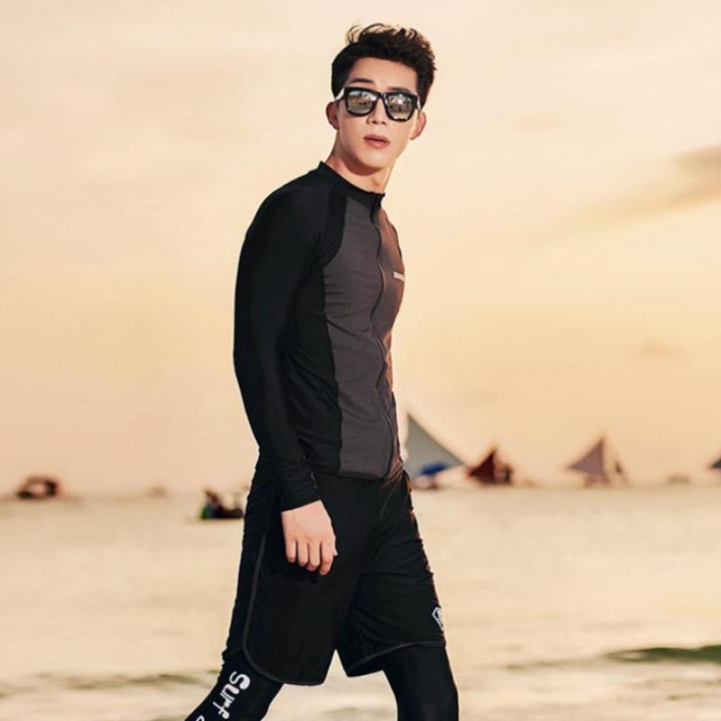 Fruitry Men S raSh Guard Set Black M 4xl looSe Fit SwiMwear