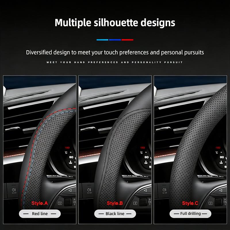 Auto Lenkradabdeckung Atmungsaktiv Leder Rutschfest Schutz für MINI JCW Cabrio Cooper Countryman Aceman Clubman Coupe F57