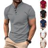 Men's Casual Sports Plain-colored T-shirt - Men's Stand-up Collar Short-sleeved Shirt