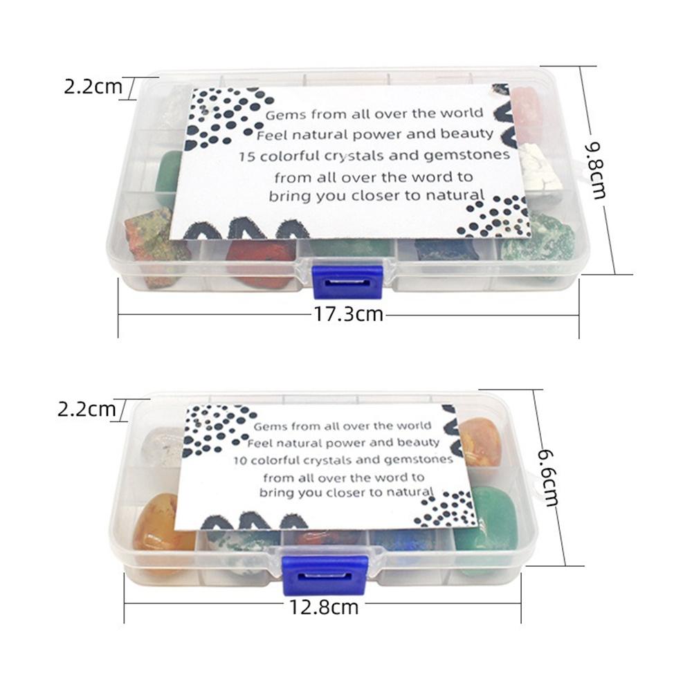 Natural Raw Stone Crystal Specimen Box Irregular Quartz Spiritual Healing Ornament Children Teaching Tool Gift