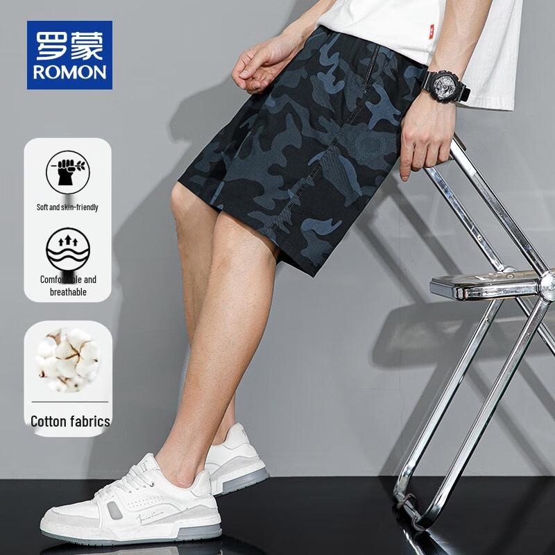 ROMON Men's Summer Business Casual Cotton Shorts