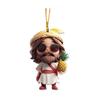 Car Rearview Mirror Ornament 2D Flat Hanging Pendant with Lanyard Easy To Hang Backpack Keychain Decoration
