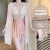 Women's Butterfly Padded Backless Sleep Dress with Robe Lounge Set