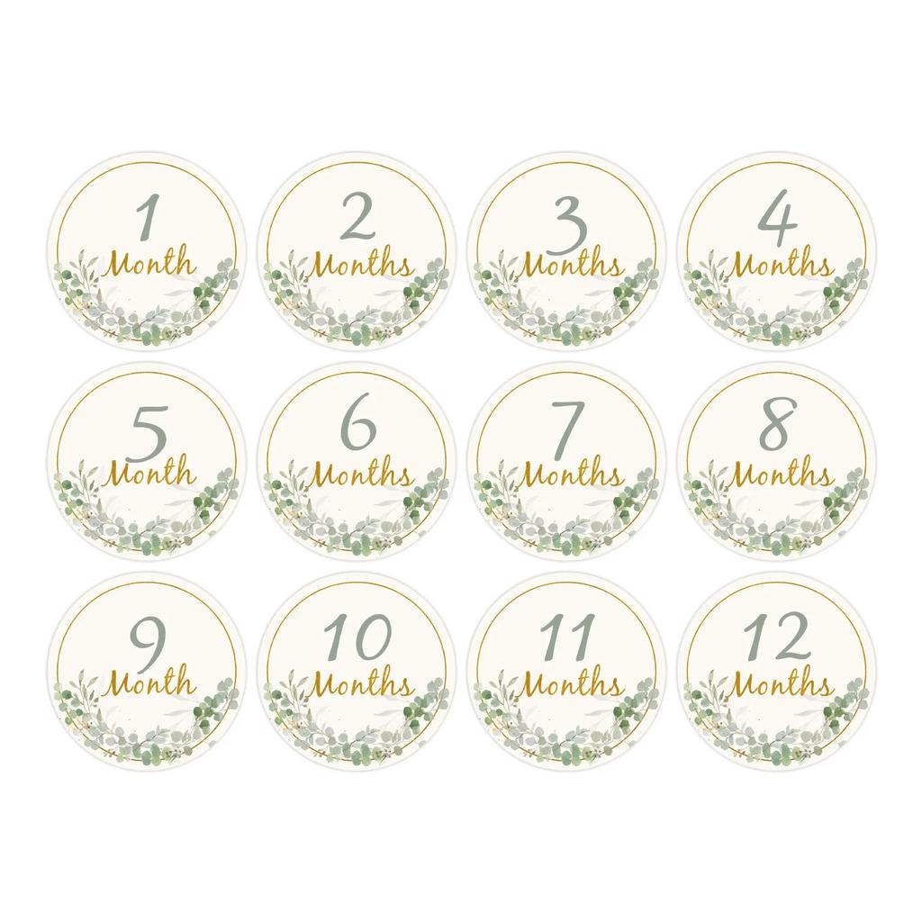 12 ΤΕΜ Κάρτες γενεθλίων παιδικής φωτογραφίας 1-12 μηνών Κάρτα μωρού Milestone Children Photography Props Δώρο διακόσμησης για πάρτι γενεθλίων