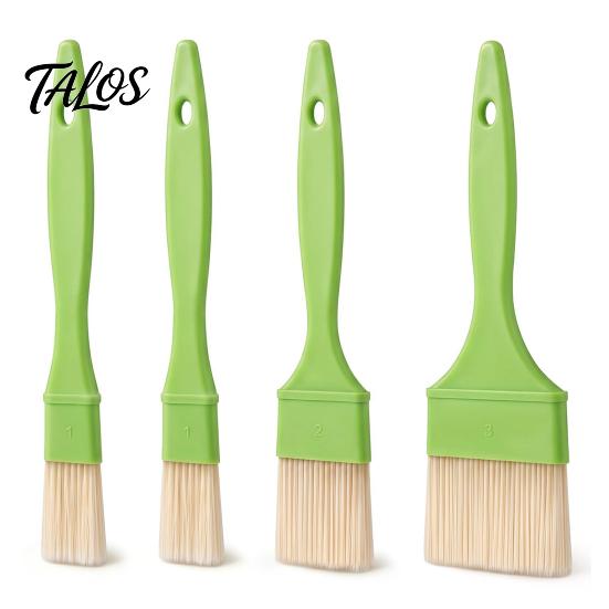Pastry Brush for Baking 4Pcs Set with Soft Heat Resistant Bristles Cooking Grilling Kitchen Tool And BBQ Sauce Application, Professional Basting