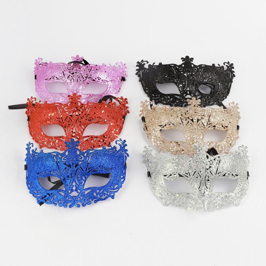 Goldener Glitzer Venezianische Fuchs Halbmaske für Karneval & Halloween