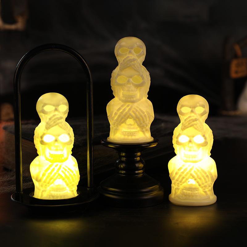 Halloween Skull Lamps - Creative Ambient Night Light Decoration Items for Party Setup