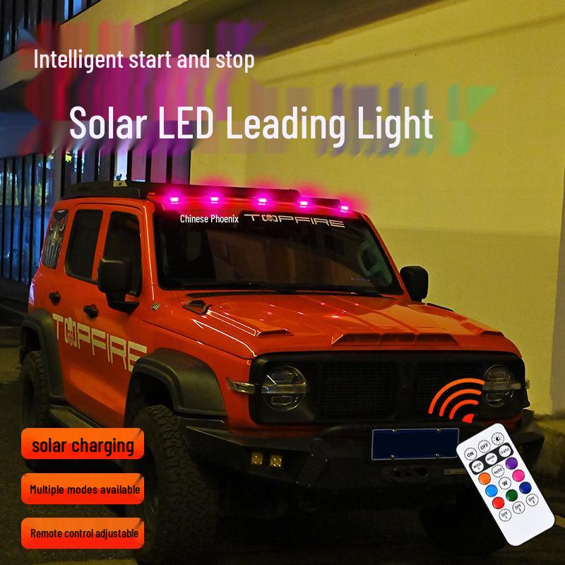 Grenzüberschreitende Solar-LED-LKW-Dachwarnleuchte mit Fernbedienung