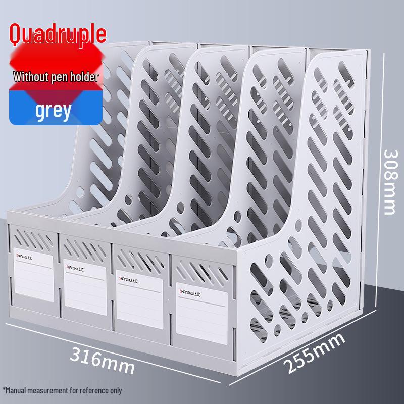 Four-Layer File Holder Organizer with Dividers for Office Supplies