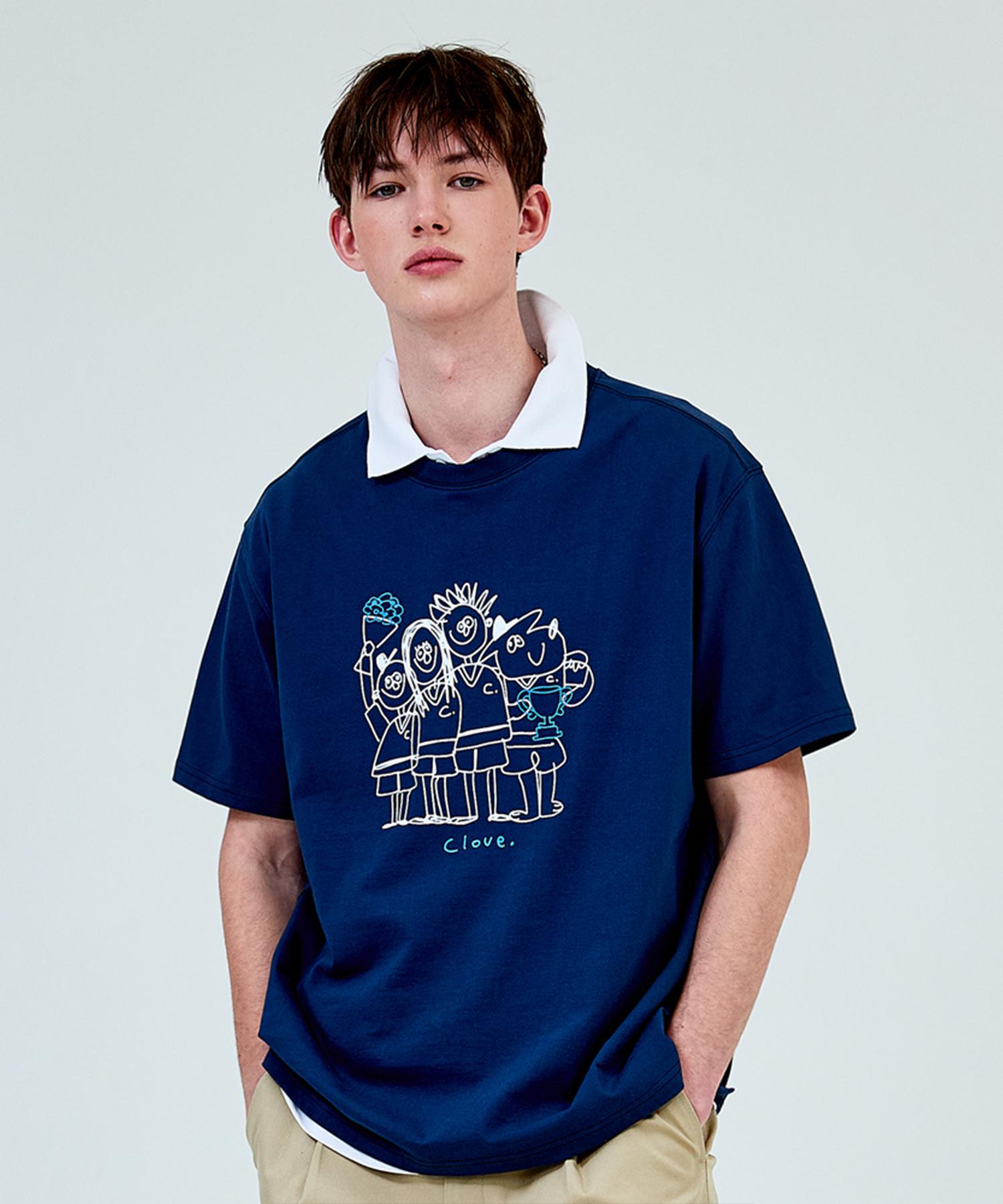 Clove [23Ss Clove] Crew Graphic T-Shirt (Navy) Navy/M