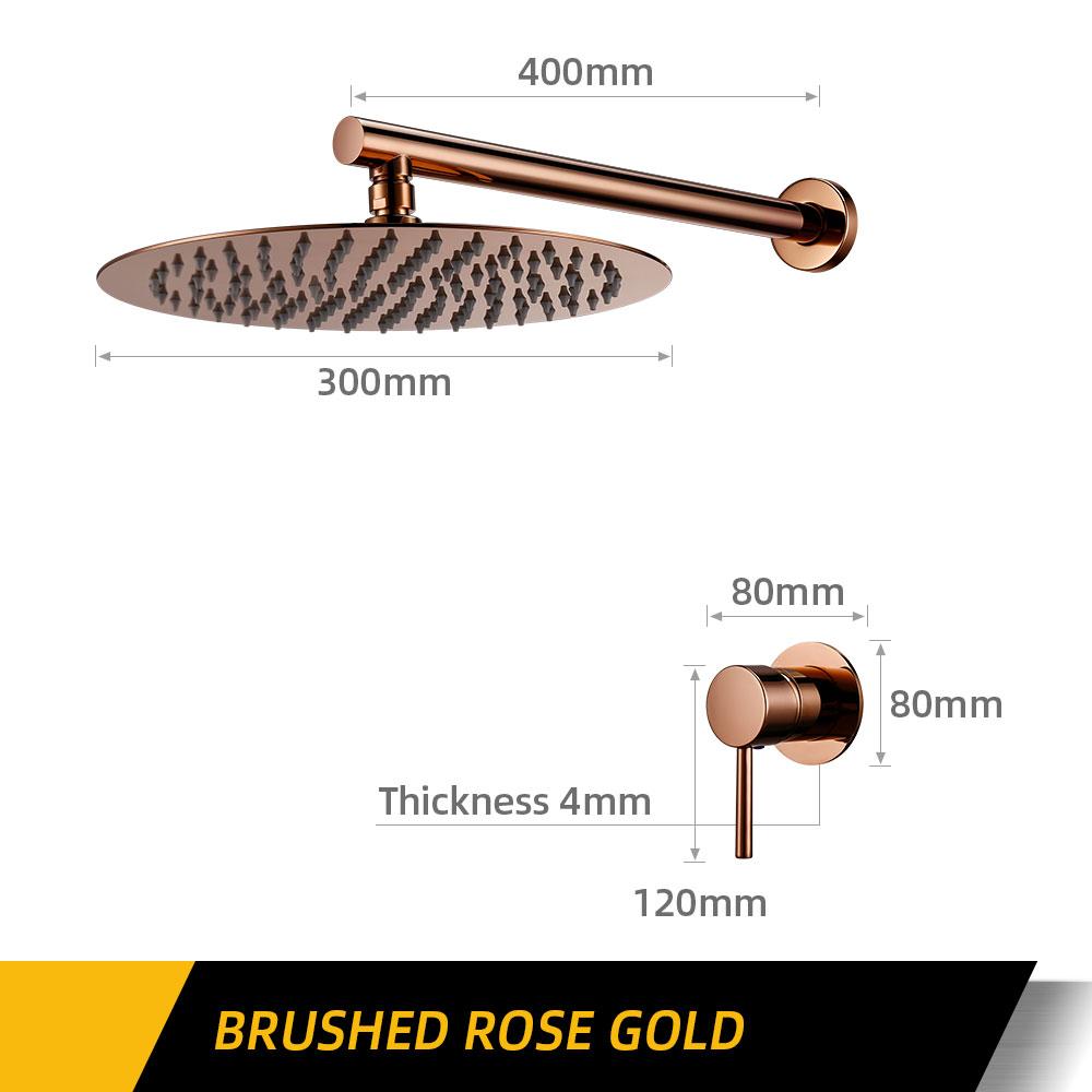 Badezimmerarmatur Gunmetal Duscharmatur Wandmontiert 8/10/12 Zoll Regendusche Mischbatterie Duschkopf Mit Sedal Kartusche Duschset