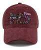 Bichiseuaenkeulim Breeze Cotton Ball Cap-Burgundy