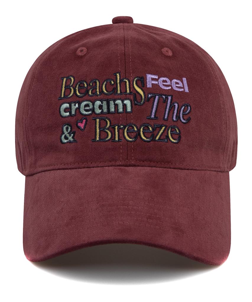 Bichiseuaenkeulim Breeze Cotton Ball Cap-Burgundy