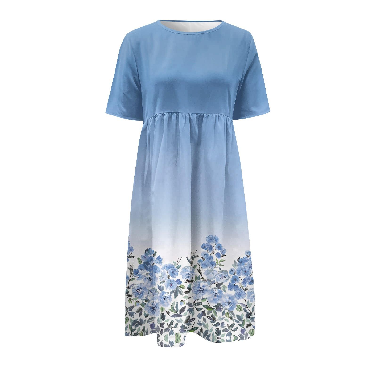 Женские повседневные платья Платья с принтом Летние платья Плиссированные свободные — фото 4