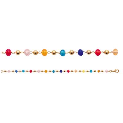 [R7733] - Gold Plated Bracelet 'Sissi' White Gold - 18 Cm 5 Mm