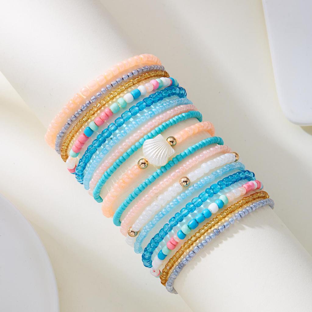 Trendy Geometric Beaded Multilayer Bracelet Set