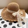 Straw Hat Lace Embellishment Bucket Hat Lace Hat Bucket Shape For Outdoor Activities Women's Accessory Sun