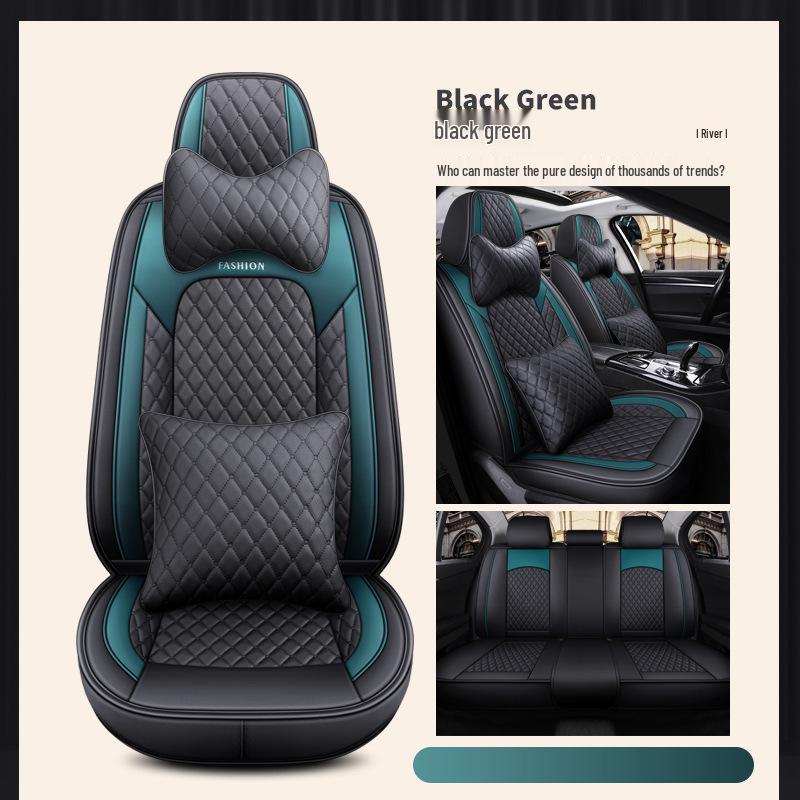Jetour X70 Plus Cool Edition Bluebird Universal Car Seat Cushion - Full Leather, Diamond Pattern, Four Seasons.