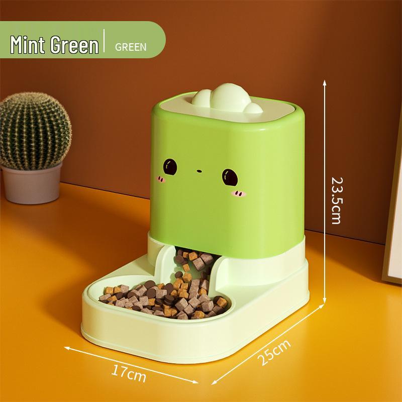 Automatic Cat & Dog Water Fountain Dispenser with Integrated Feeder - No Electricity Needed