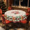 1 Piece Of Christmas Round And Rectangular Tablecloth, Various Sizes, Exquisite And Cute Gingerbread Man Pattern Tablecloth, Christmas Courtyard Table