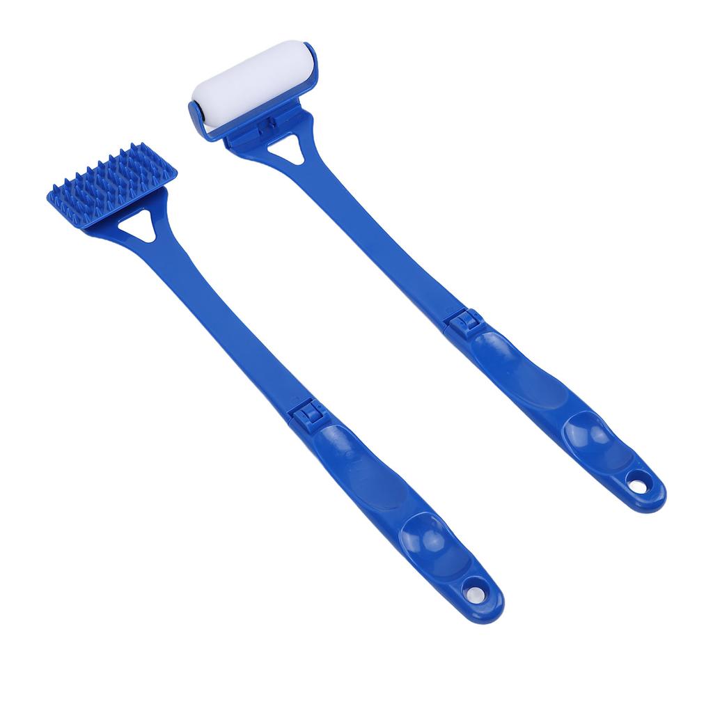 Foldable   Handle Back Lotion Applicator Roller Back Scratcher Set Multifunctional Sunscreen Self Tanner Application Roller Blue