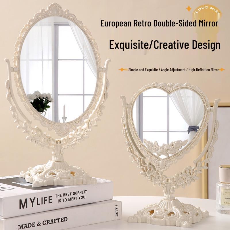 European Retro Double-Sided Rotatable Vanity Mirror