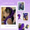 18palcové fialové pletené vlasy Ponytail Rozšíření Paruka Sponka do vlasů Ponytail Krabí sponky do vlasů pro děti Párty Cosplay Použití Fialová paruka