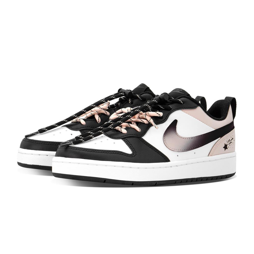 Nike Court Borough Skateboard Shoes Women's Low Top Black/Pink/White BQ5448-115(Team84-)