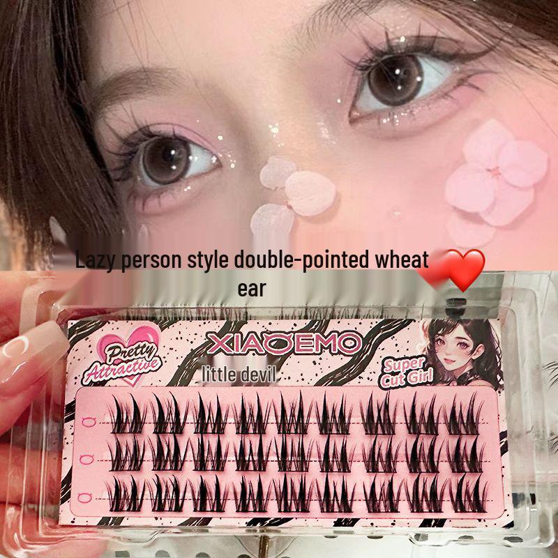 Двусторонние ресницы «Маленький чертенок» с колосьями: Удобные для новичков, натурально выглядящие пучки для легкого стиля