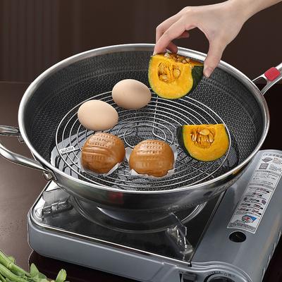 304 Edelstahl Rundes Dampfgitter Küche Multifunktions Topf Dampfgareinsatz Knödel Eier Grillständer Schnellkochtopf Untersetzer