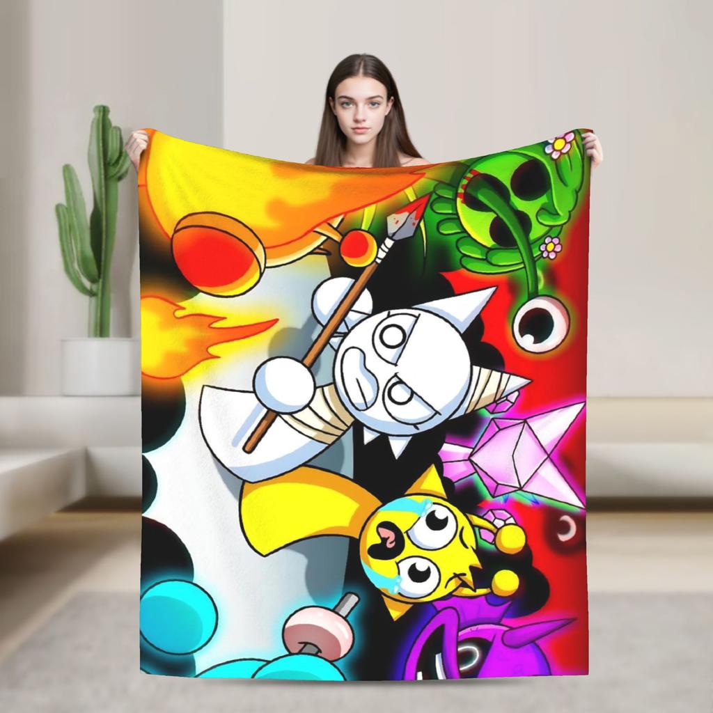 Coperta Gioco Personaggi Sprunki Morbida Calda Coperta da Divano per Copriletto Inverno