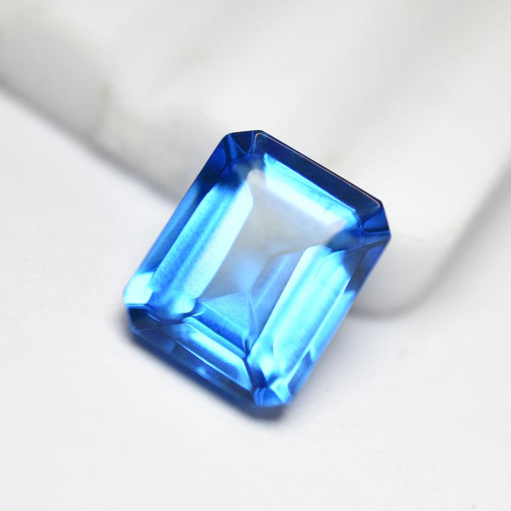 Natural Blue Sapphire Loose Gemstone 7.25 Ct Emerald Cut September Birthstone for Gem Collections