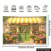 2D Bright Florist Shop with "OPEN" Sign Photography Background