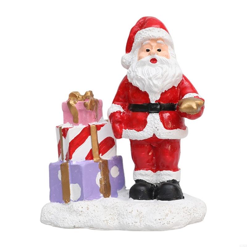 62KD Festival Resin Snowman Decors Gift Box Figurine for Christmas Decoration