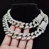 Iced Out Bling Bling Chain Necklace High Quality 20mm Width Miami Cuban Chain Hiphop Necklaces Fashion Charm Jewelry