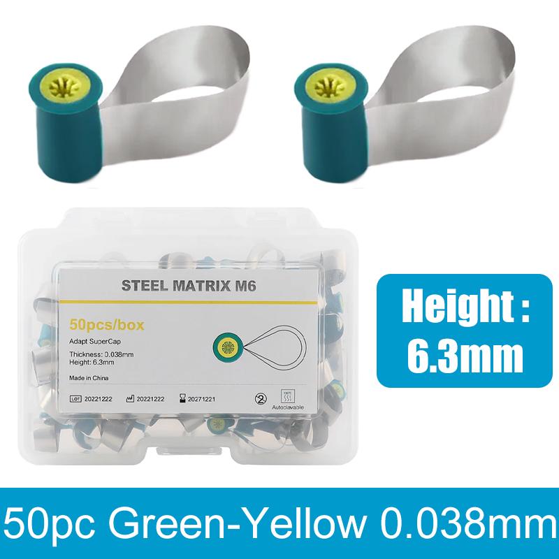 Dental Matrix Bands Metal Matrices 5mm Double-Side Contoured Anatomically Shaped Matrix Bands M6 Knob Type Loop Matrix