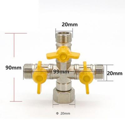 2/3 Switch Brass Diverter Valve 1/2" Hose Barb Thickened Y Shaped Ball Valve Anti-leak Rustproof Hose Pipe Barb Fitting RV