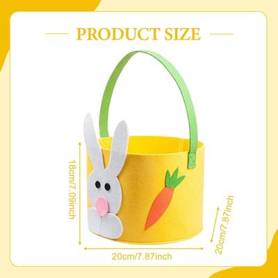 Empty Easter Basket Portable Decorative for Egg Doll Candy Holiday Toddler Boys Girls Reusable Egg Bucket Gift Storage Basket