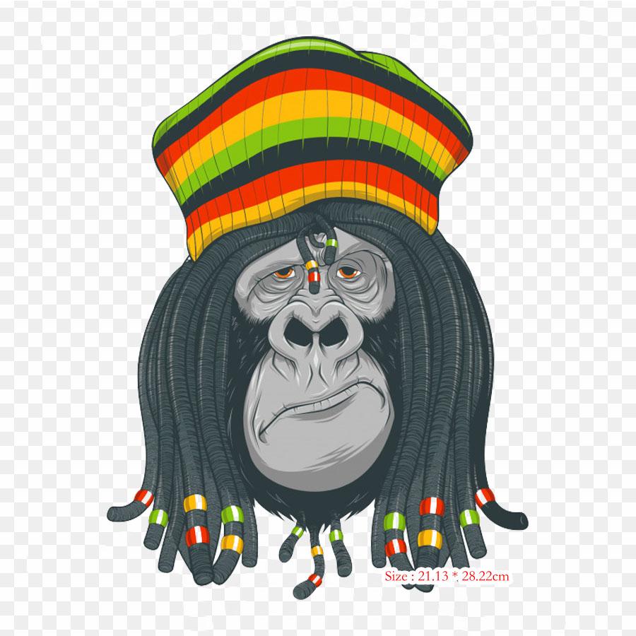 Gorilla Chimpanzee Iron on Heat Transfer Printing Vinyl Patches Sticker for Clothes DIY Appliques Washable Patches