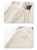 Beige High-Waisted Wide-Leg Summer Pants for Women - Slimming, Loose Fit, Petite Nine-Point Cut