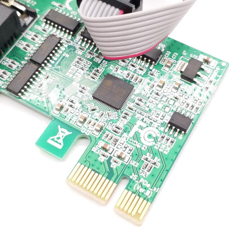 PCI-E To RS232 Dual Port Serial Card for PC Expansion, PCIe 9 Pin DB9 Serial Communication Adapter. Add 2 Serial Ports with This PCIe Card.